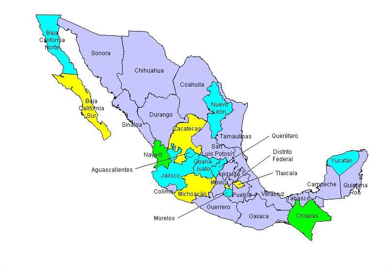 نقشه Mexicos متحده