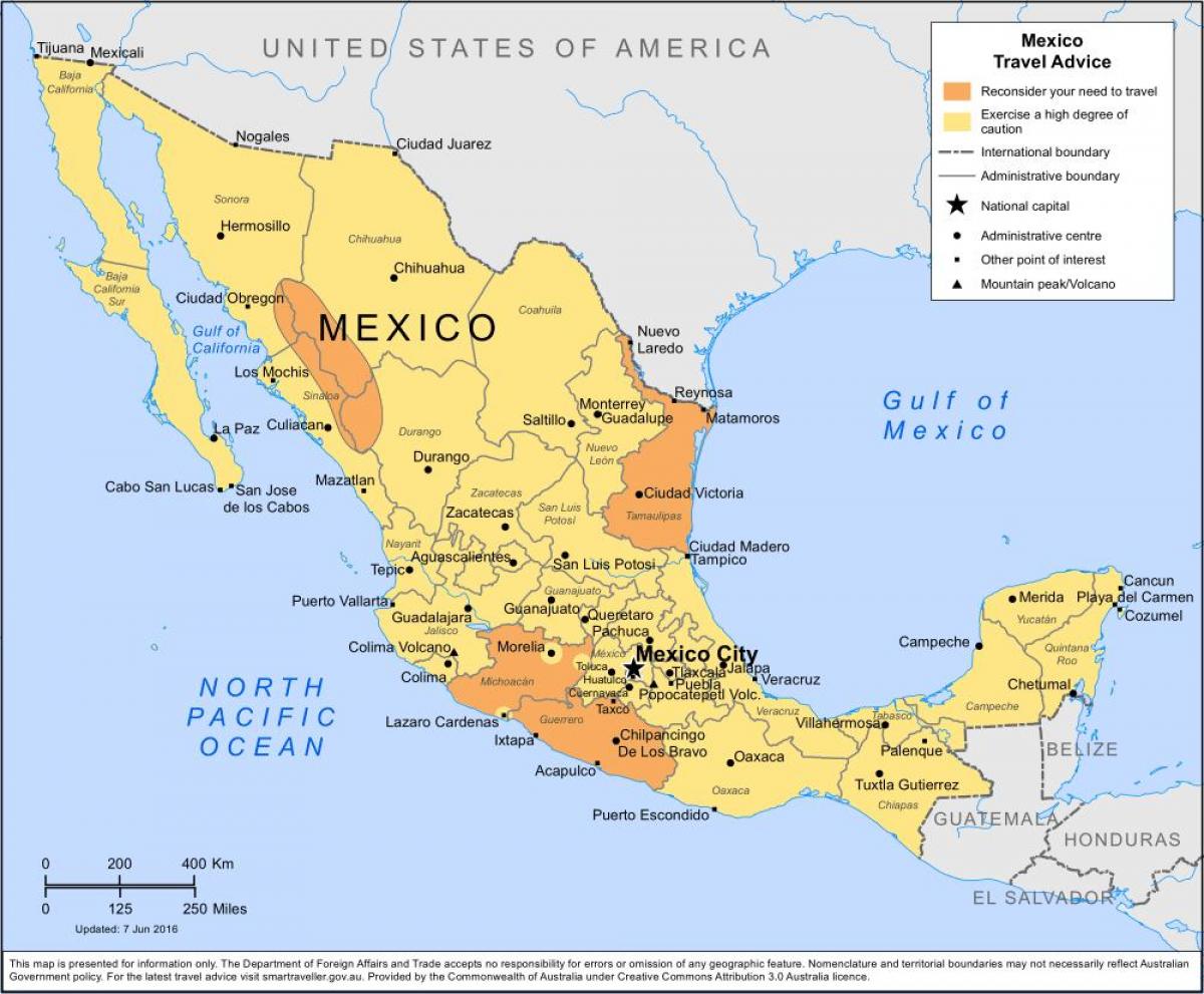 آب و هوا در مکزیک نقشه