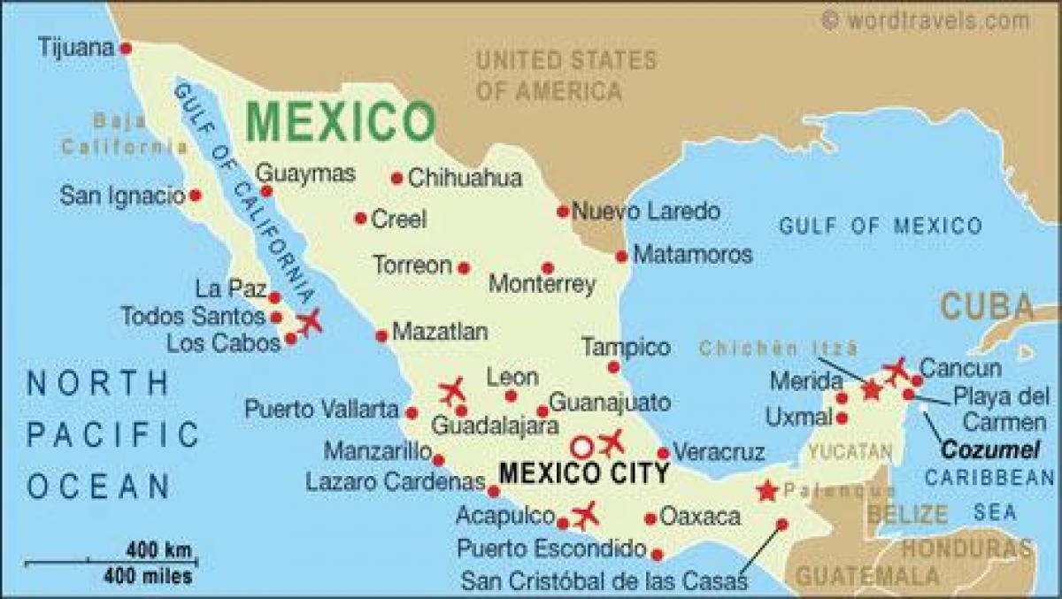 نقشه از فرودگاه در مکزیک