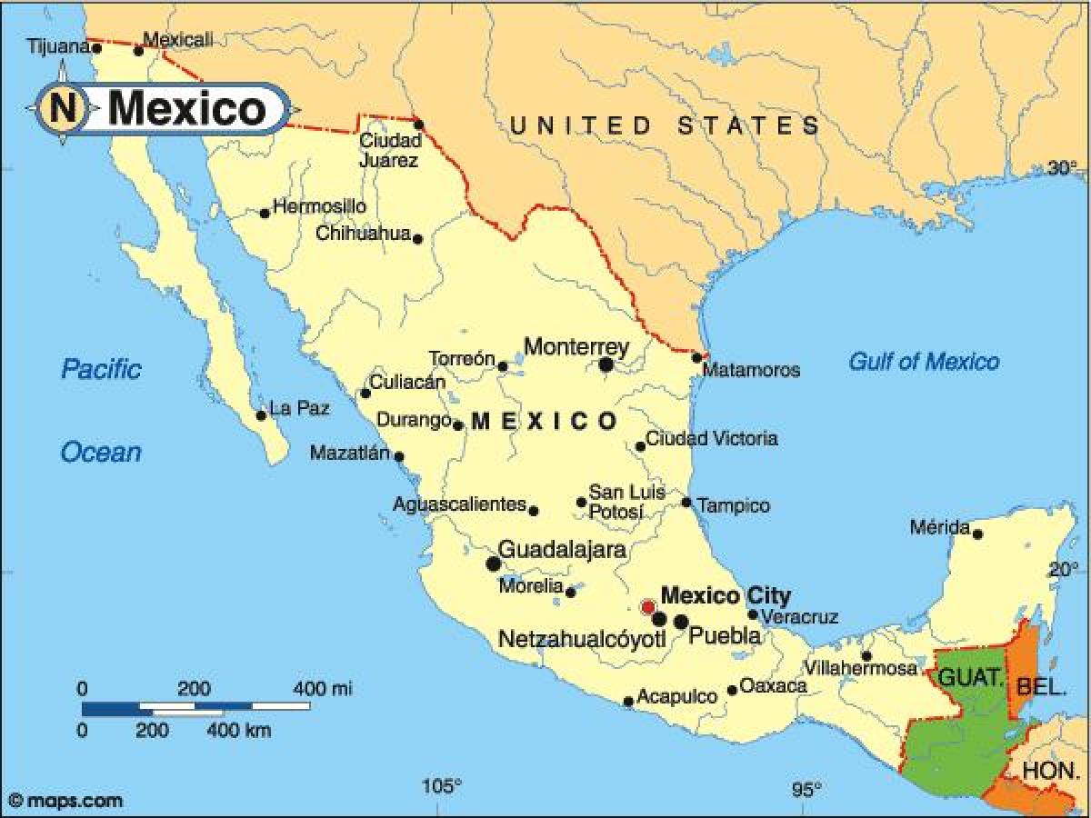 کشور مکزیک نقشه