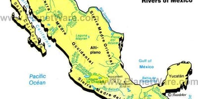 نقشه از رشته کوه های مکزیک