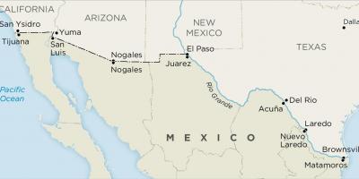 آمریکا و مکزیک, مرز, نقشه