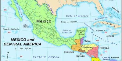 نقشه مکزیک و مرکزی امریکا